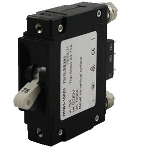 75 Amp, 1 pole, Panel Mount DC Circuit Breaker, Rack Moun ...